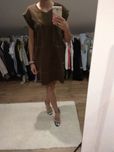 Sukienka oversize ZARA brąz rozm. M midi