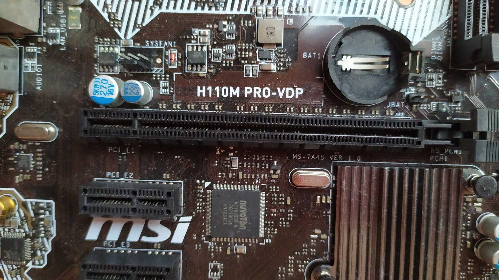 Материнська плата msi h110m pro-vdp