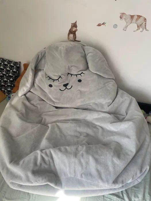 Kidspace puf pufa szary Zając