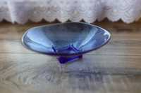 Patera/talerz niebieskie szkło śr. 22 cm wys. 7 cm