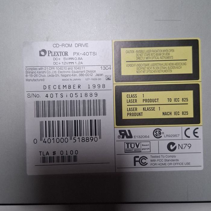Napęd CD-ROM PLEXTOR PX-40TSI scsi retro pc