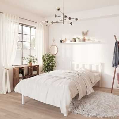 Estrutura de cama 90x200 cm pinho maciço branco montada