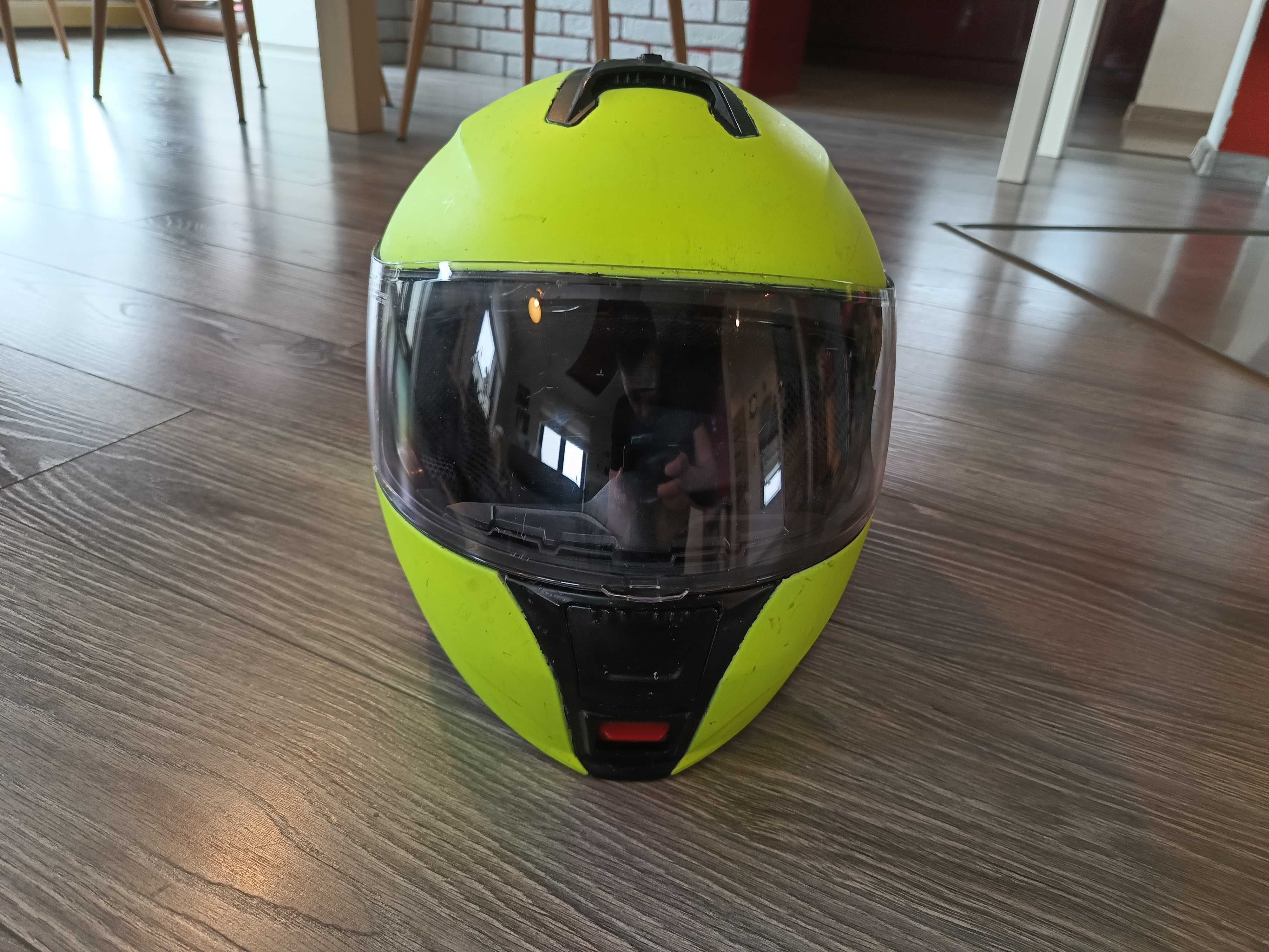 Kask motocyklowy Ozone XL fluo szczękowy blenda