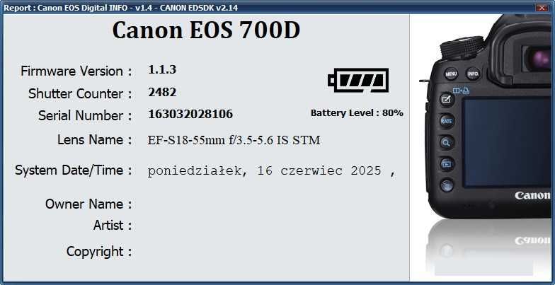 Canon 700D + obiekt 18-55 STM TYLKO 2,4tys zdjęć! SUPER Stan! Komplet!