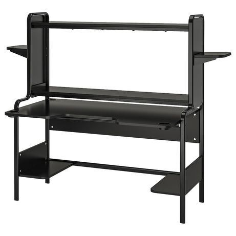 Czarne biurko gamingowe Fredde IKEA