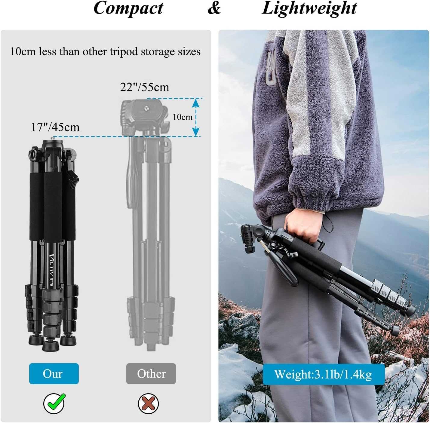 Wysoki Statyw Foto 185cm Do Aparatu Kamery Adapter Do Telefonu Lasera