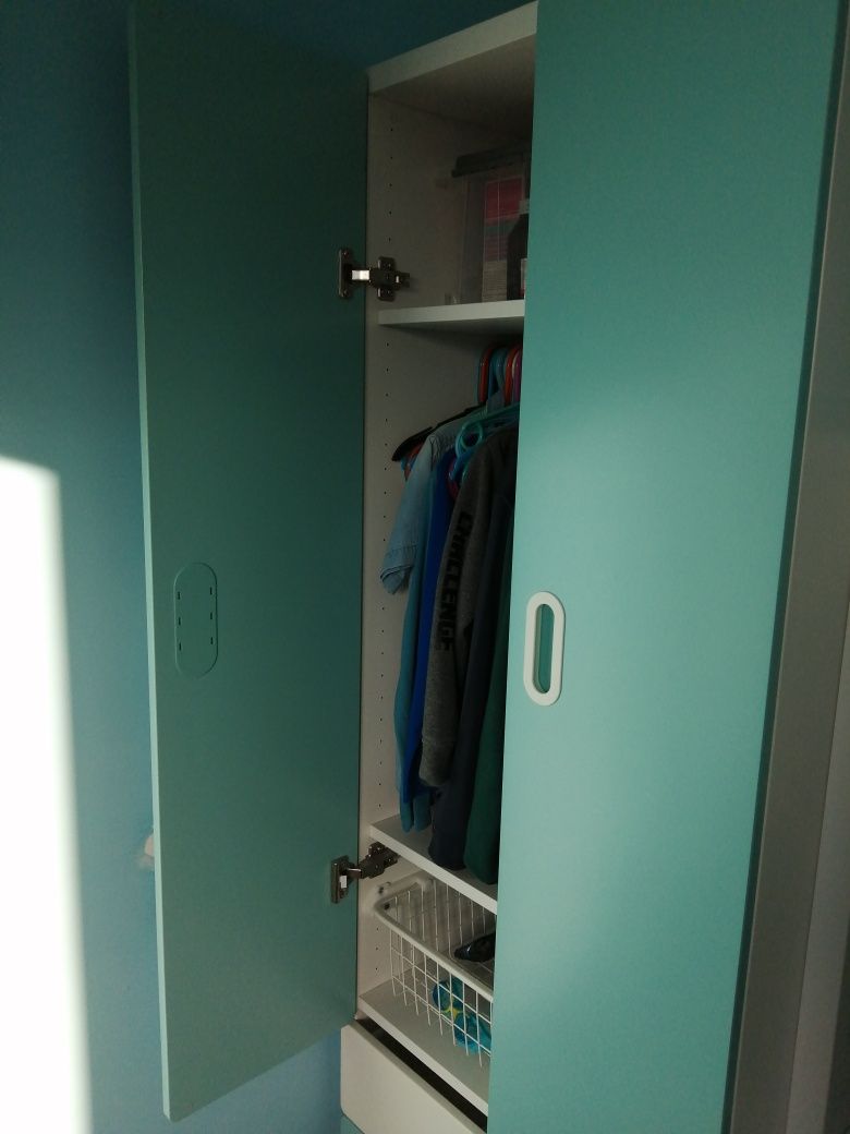 Szafa ikea SMÅSTAD / PLATSA 
Szafa, biały niebieski/z 3 szufladami