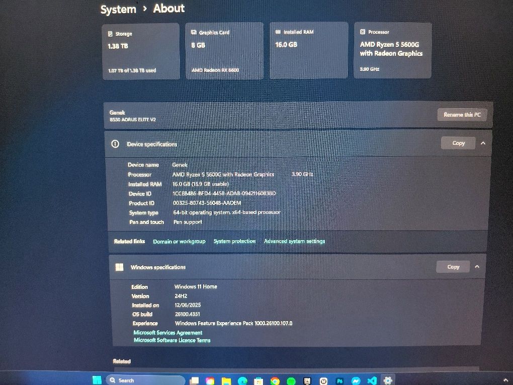Komputer Ryzen 5 5600 Radeon rx6600 16gb RAM