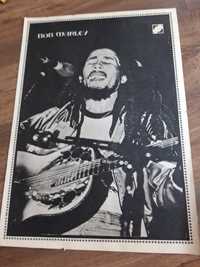 Stary plakat z czasopisma z lat 80. Bob Marley