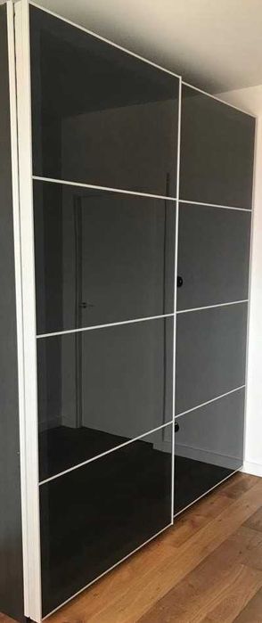Drzwi przesuwne szklane do szafy Ikea Pax 200x236 czarne