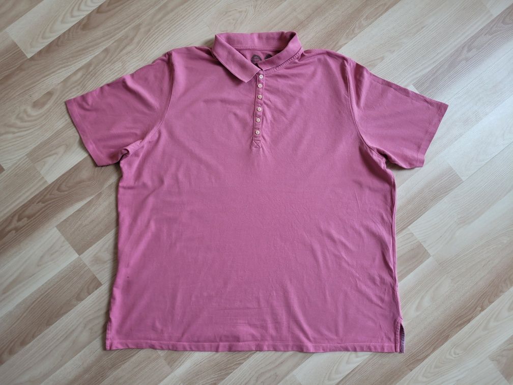 Bluzka męska z kołnierzykiem Polo 54-56 XXL różowa t-shirt krótki ręka