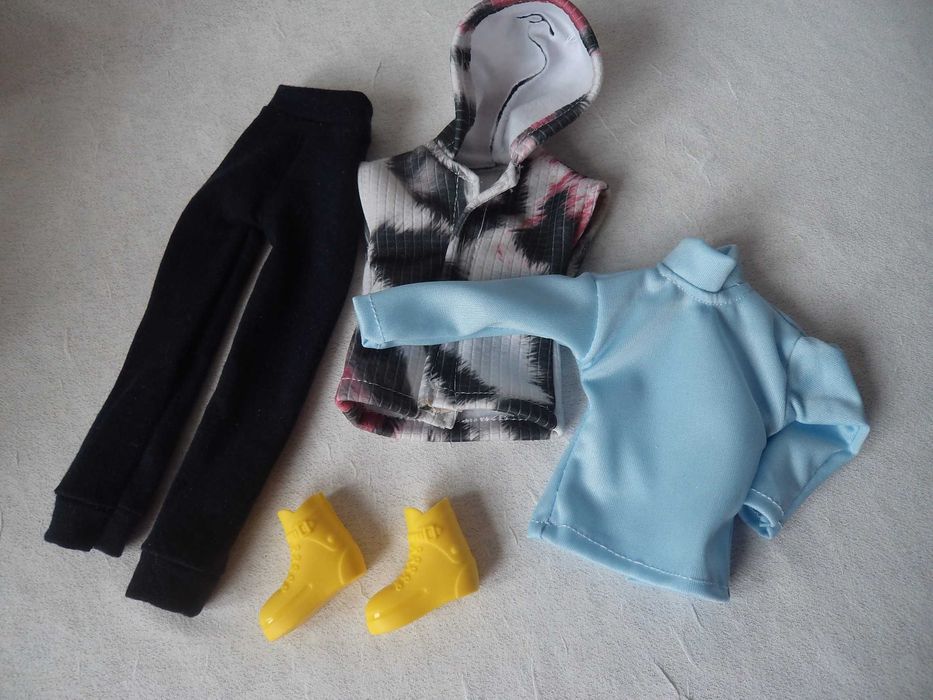 Ubranka dla lalki - Ken - Kamizelka, bluza, spodnie, buty !!!
