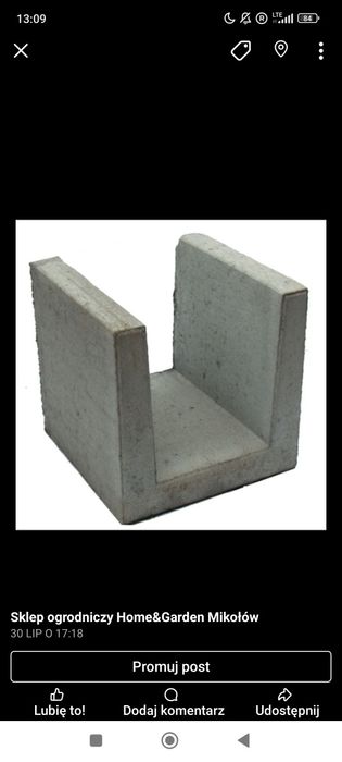 Betonowy element U 40×40×40