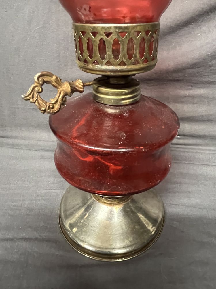Lampa naftowa szkło Stylowe przedmioty