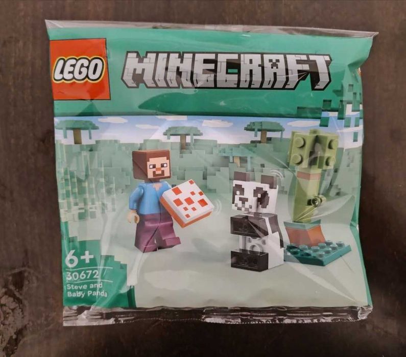 Конструктор LEGO Minecraft 30672 Стив и детеныш панды (35 Деталей)