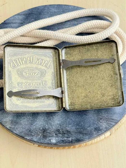 Papierośnica pudełko metalowe retro vintage box Jack Daniels whiskey