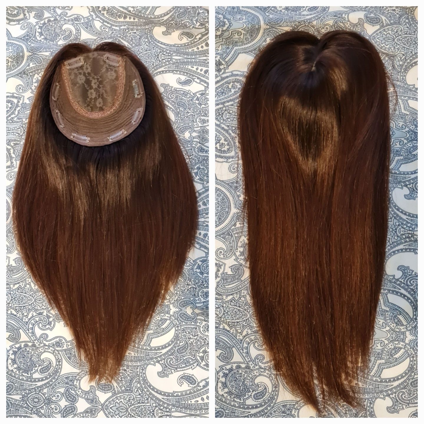 Topper hair lux lucy II ombre 45-50cm włosy naturalne brąz