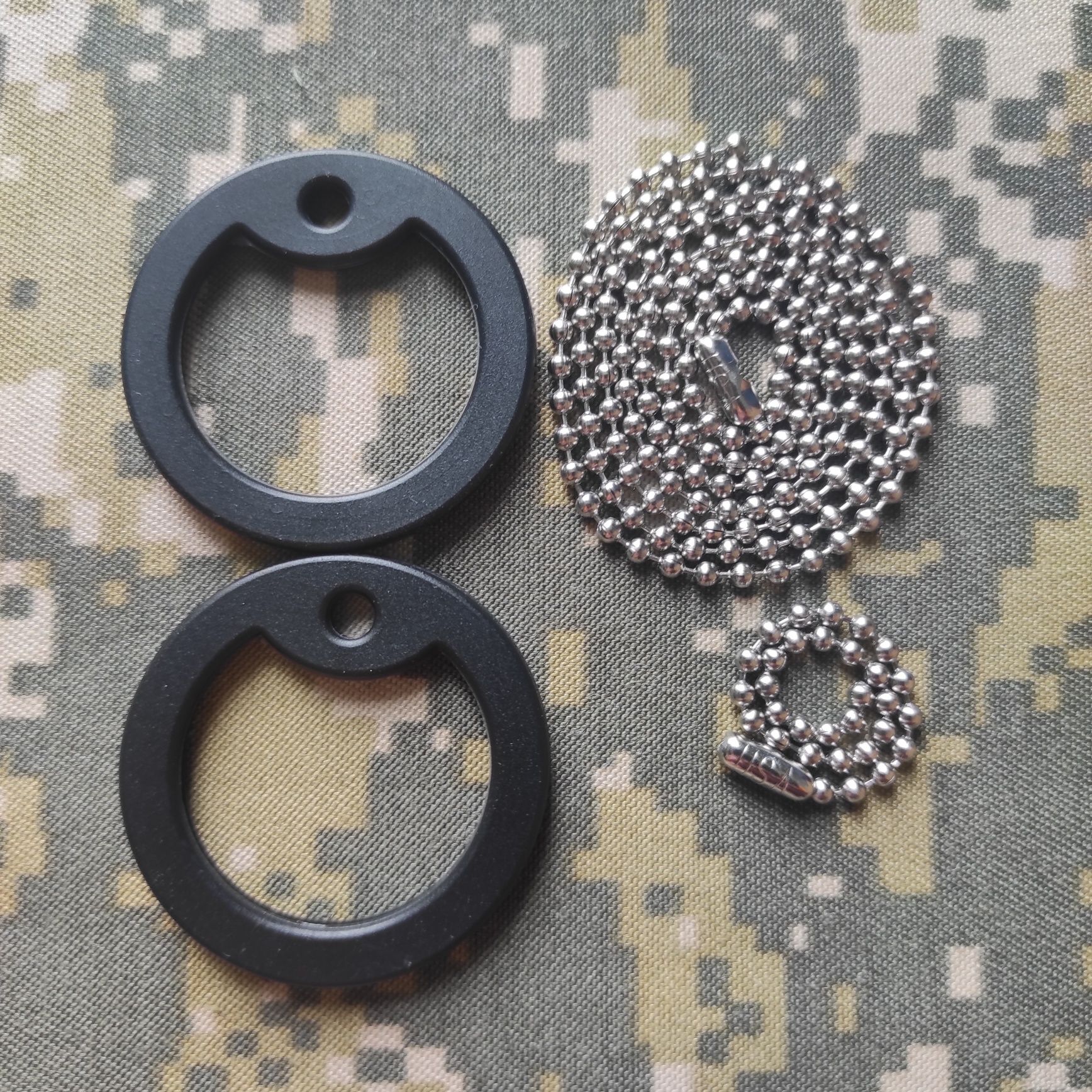 Комплект ланцюжк та 2 бампери до НАТОвських армійських жетонів. USA®