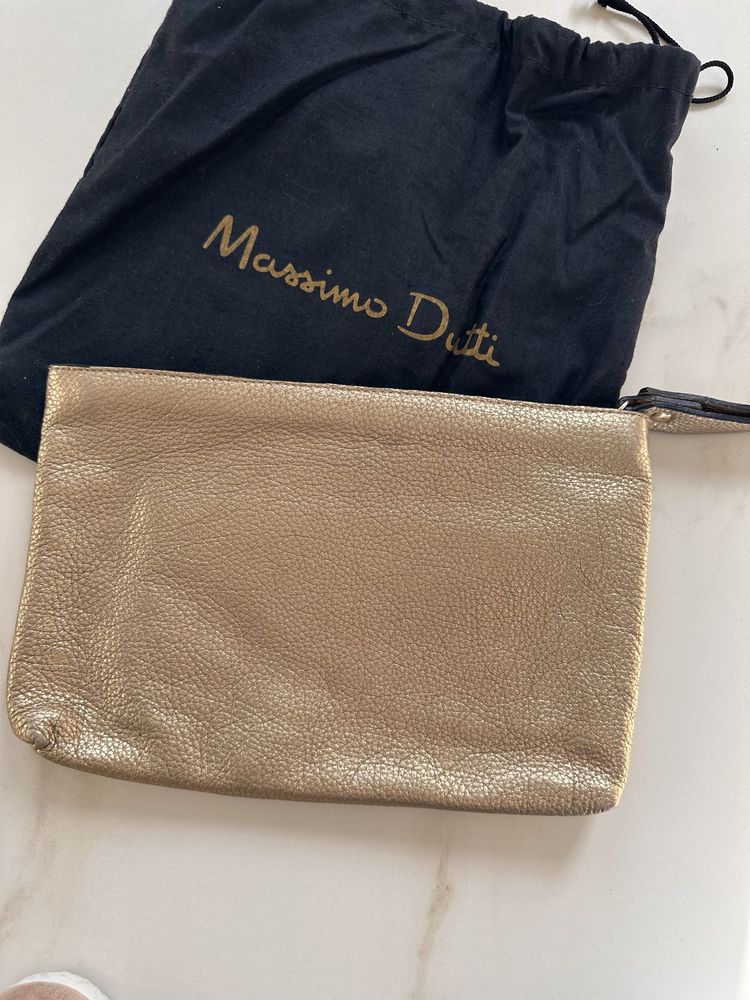 Клатч золотий Massimo Dutti