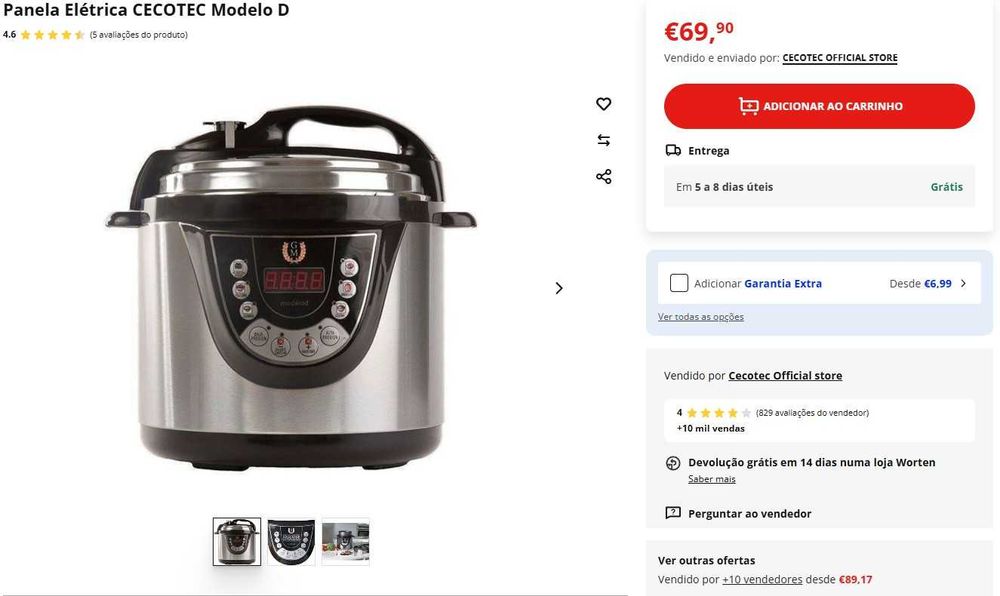 Cecotec Olla Electrica a Presión Programable Olla GM Modelo D