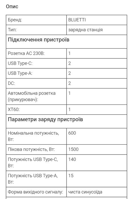 Зарядна станція BLUETTI Elite 30 V2 600W 288Wh аналог EB3A