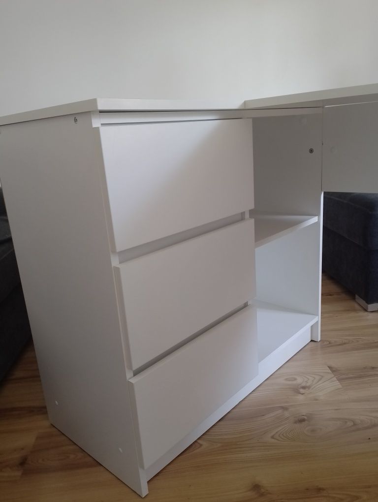 Biurko narożne Edinos biały mat