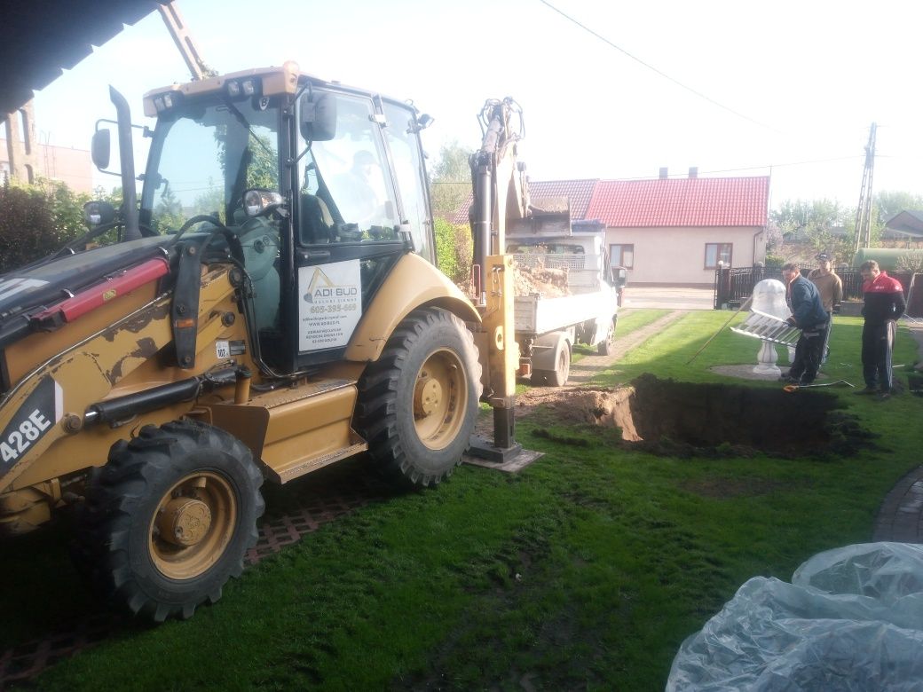 Usługi Wynajem Koparko ładowarka,  Koparka,  Wywrotka, Minikoparka