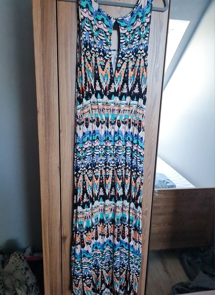 Asymetryczna sukienka we wzory Amisu rozm 36 wiskoza
