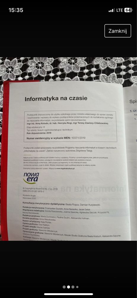 Podręcznik Nowa Era „Informatyka na czasie 1” zakres rozszerzony