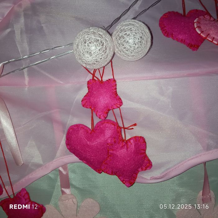 Новорічні Іграшки з фетру сердечка, зірочки