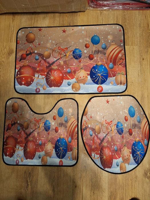 Dywaniki świąteczne łazienkowe