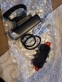 Lampy rowerowe tył i przód akumulatorowe USB  komplet