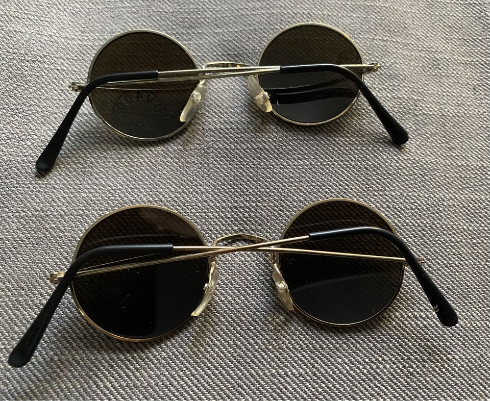 Okulary przeciwsłoneczne lenonki złote komplet 2 sztuki nowe