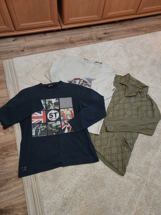 Koszule piżamowe męskie 3 szt. XXL duże, spodnie piżamowe