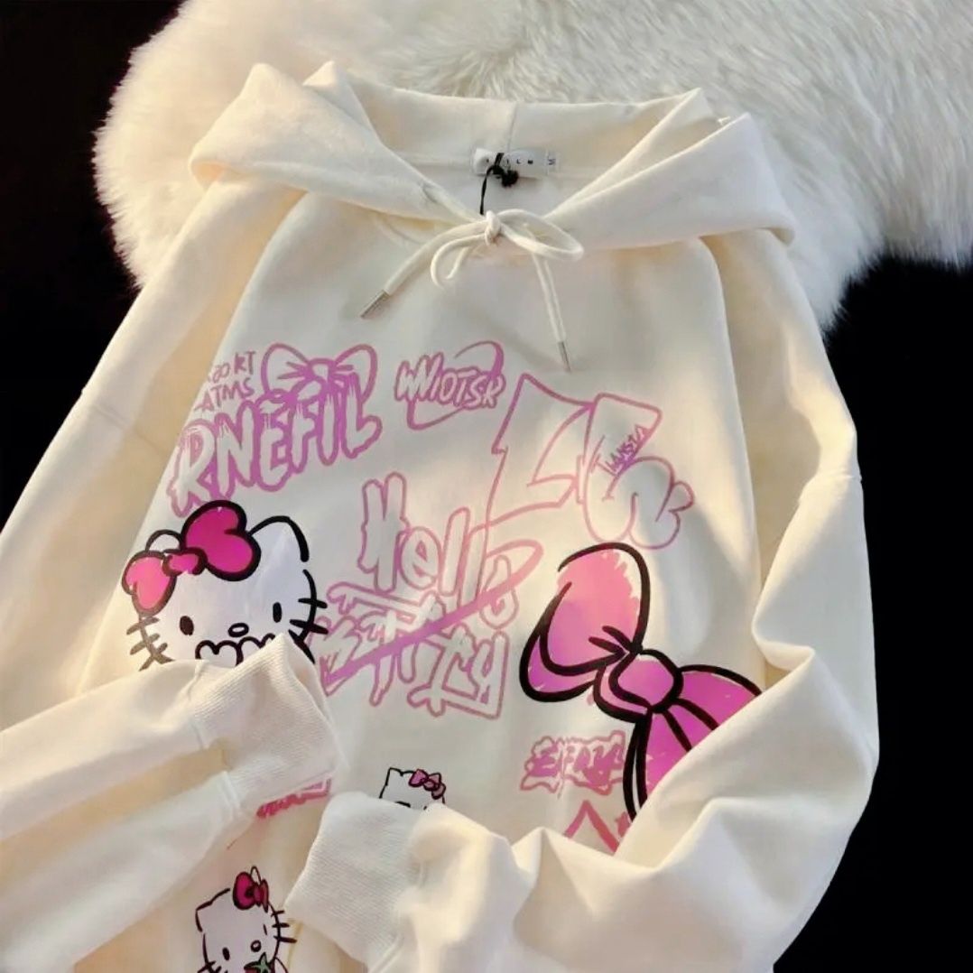 Bluza Hello Kitty streetwear oversize damska hoodie