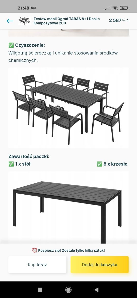 Zestaw mebli tarasowych / ogrodowych