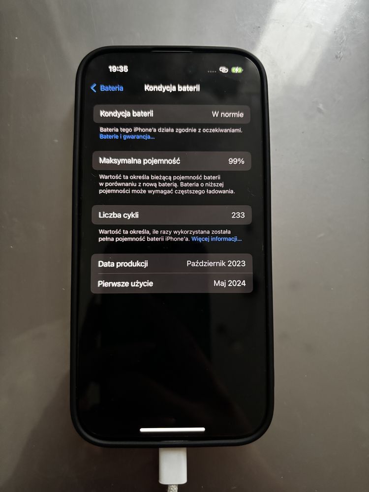 Iphone 15 128gb niebieski nowy kondycja baterii 99%