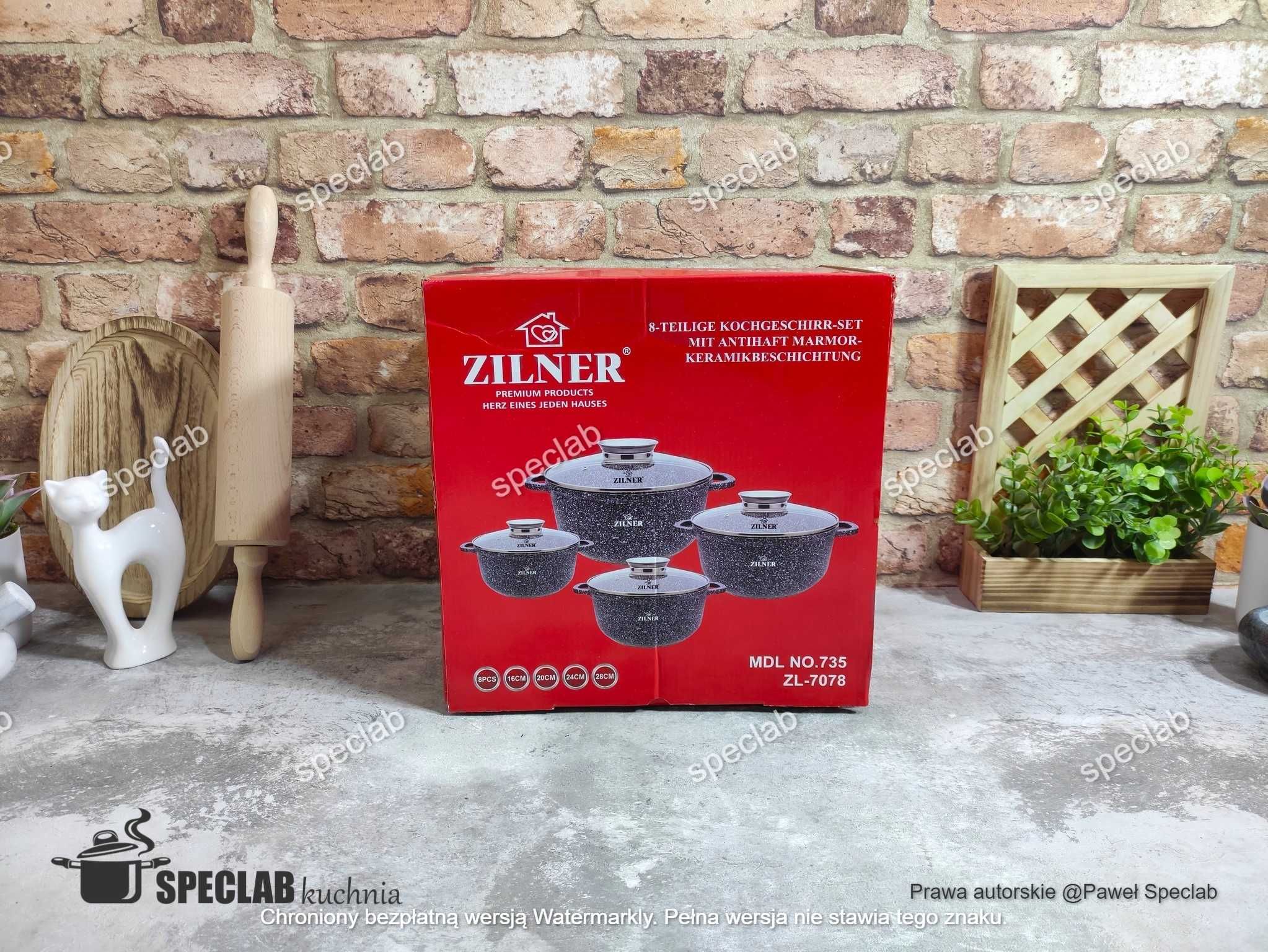Zestaw garnków ZILNER ZL-7078. Gaz, indukcja, halogen, piekarnik