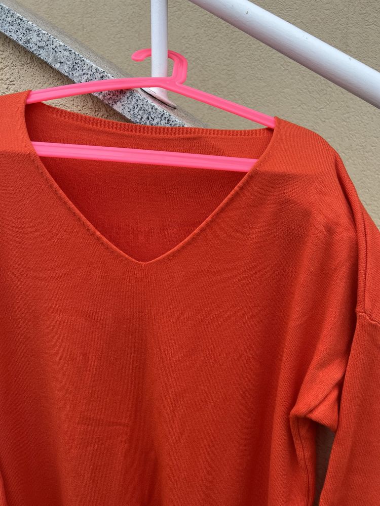 Vestido em malha laranja