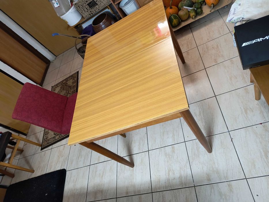 PRL Stół z Fotelami Oryginalny