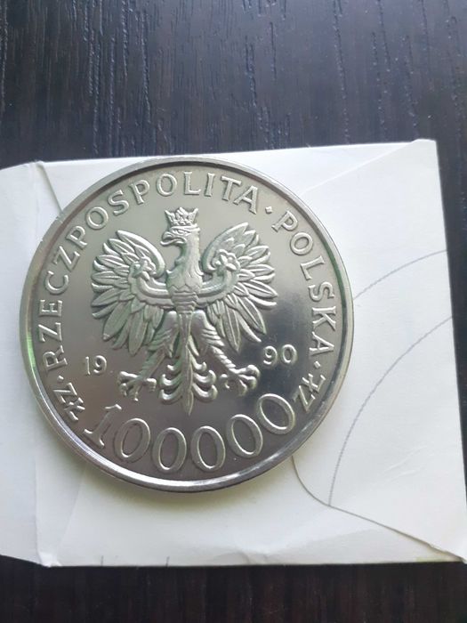 100 000 zł Solidarność TYP A 1990