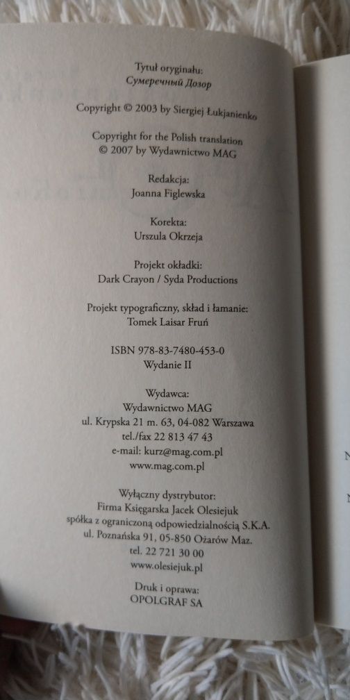 Książka Patrol zmroku Siergiej Łukjanienko
