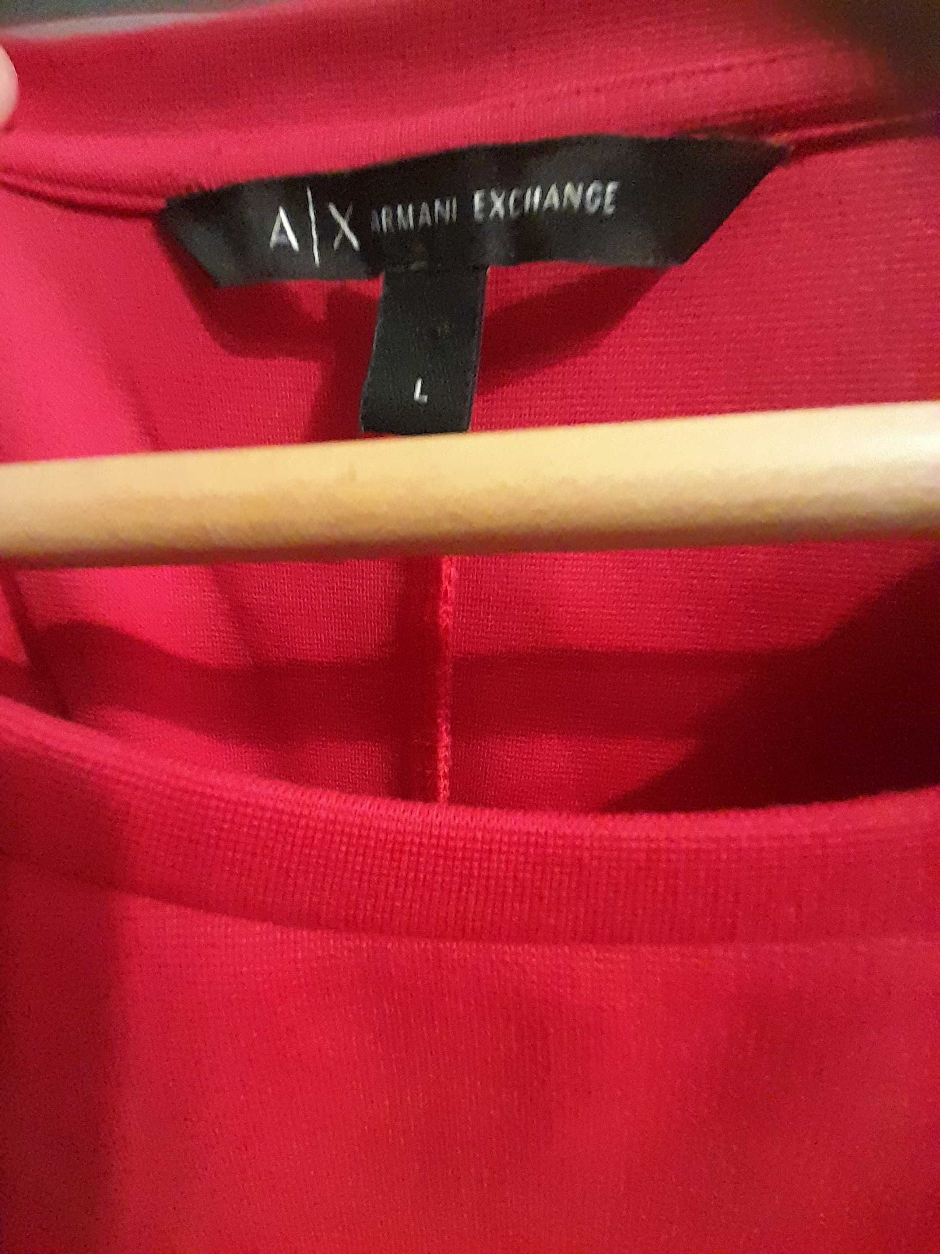 Sukienka Armani Exchange soczysta czerwień