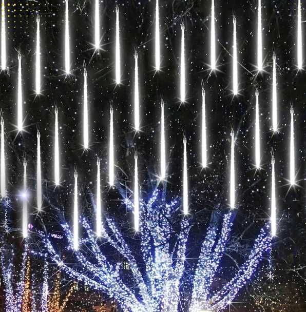 Kurtyna ruchome meteory spadający śnieg 8 szt sopli led biały zimny