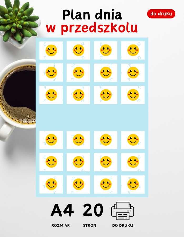 Plan dnia w przedszkolu A3 do druku