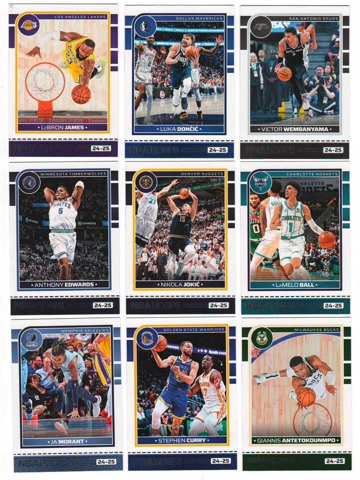 Kompletny set nba hoops 280 kart, 2024-25 numery 1-280 z rookie i base