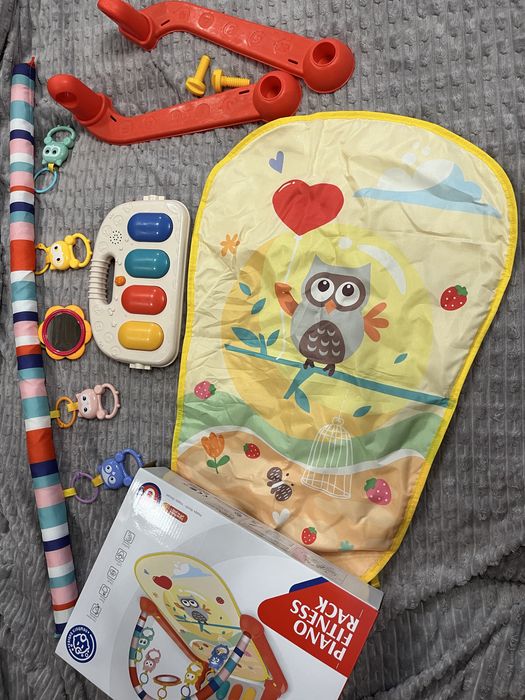 Килимок розвиваючий дитячий піаніно брязкальця для новонародженого
