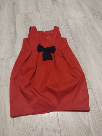Sukienka czerwona z kokardą święta bombka rozm 104 Cool Club