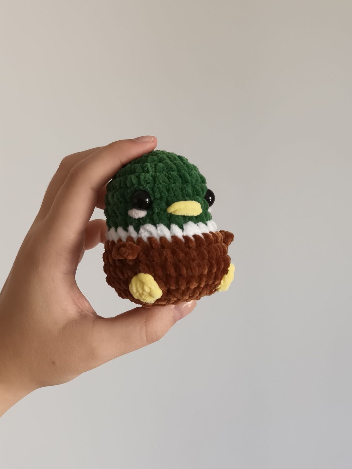 Pato-real e pintainho em crochê