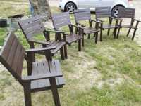 Drewniane bukowe krzesła ogrodowe, 6 szt. wenge